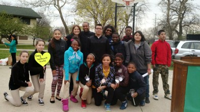 Youth leaders w Ald Elect Mitchell and Garza