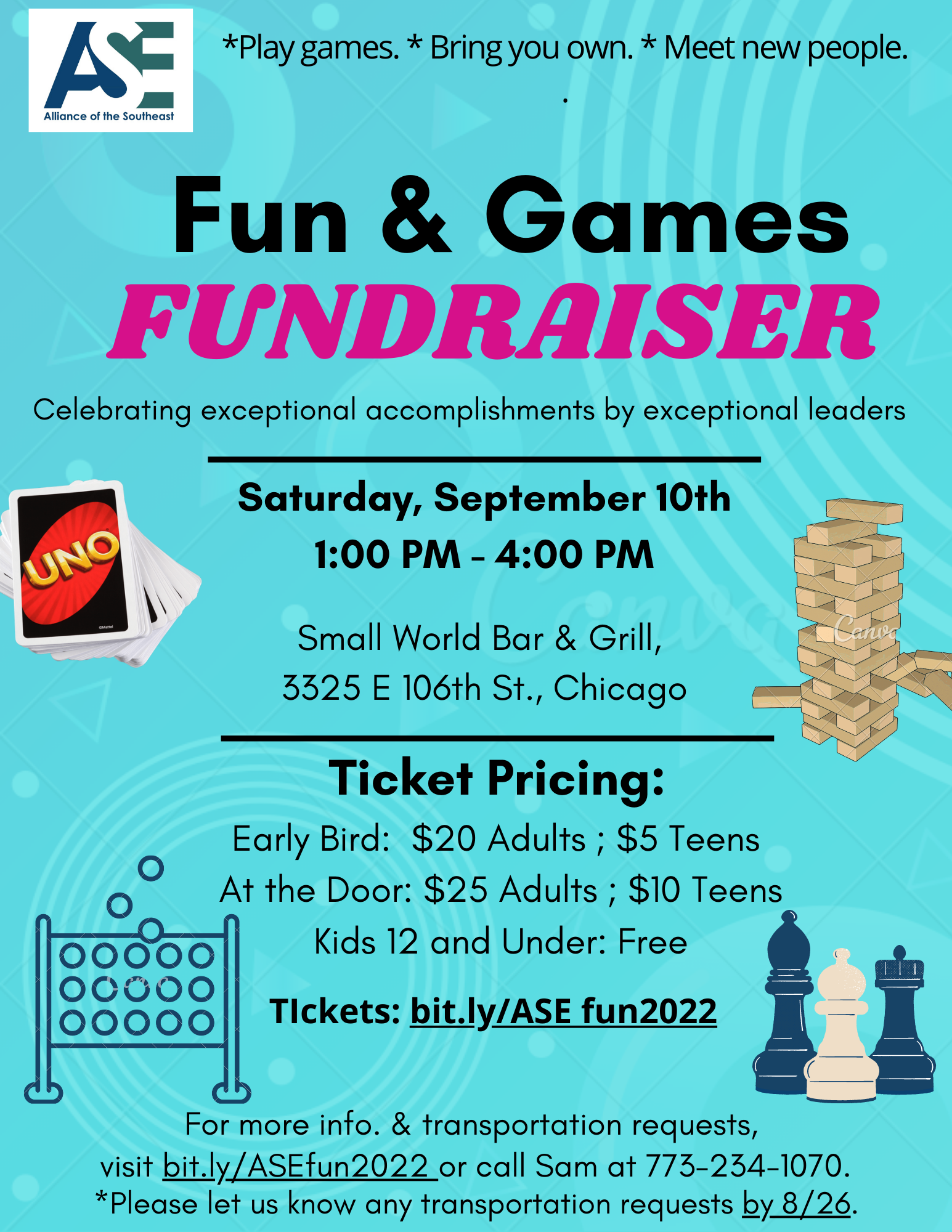 Flier for ASE FUNraiser 09-10-2022