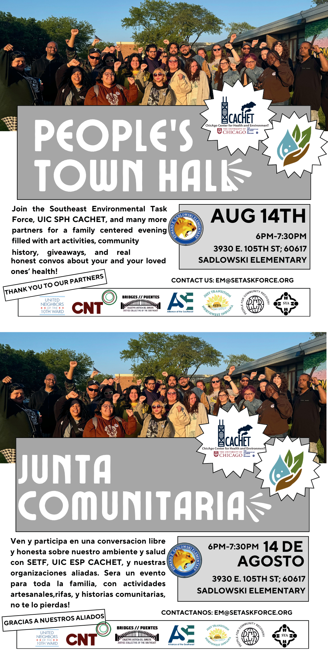Flier for SETF Townhall on Environment and Health 08-14-2024